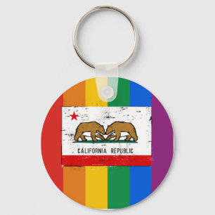 CALIFORNIA GAY MARRIAGE FLAG SLEUTELHANGER