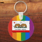 CALIFORNIA GAY MARRIAGE FLAG SLEUTELHANGER (Voorkant)