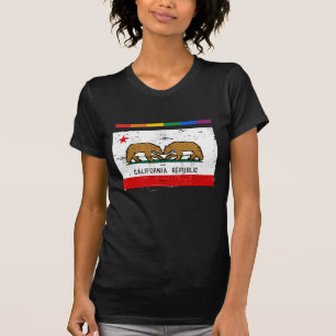 CALIFORNIA GAY MARRIAGE FLAG T-SHIRT