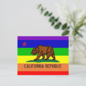 California Gay Pride Flag Briefkaart (Staand voorkant)