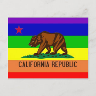 California Gay Pride Flag Briefkaart