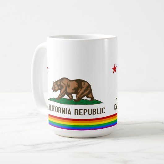 California Gay Pride Flag Koffiemok (Voorkant links)