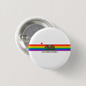 California Gay Pride Flag Ronde Button 3,2 Cm (Voorkant /achterkant)