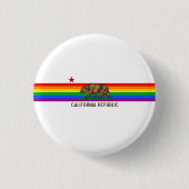 California Gay Pride Flag Ronde Button 3,2 Cm (Voorkant)