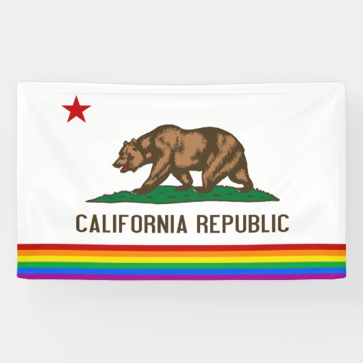 California Gay Pride Flag Spandoek (Horizontaal)