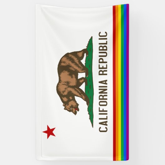 California Gay Pride Flag Spandoek (Verticaal)