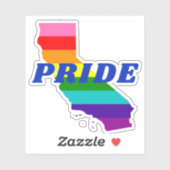 California Gay Pride Flag Sticker (Vel)