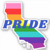 California Gay Pride Flag Sticker (Voorkant)