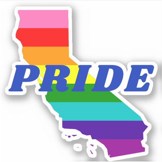California Gay Pride Flag Sticker (Voorkant)