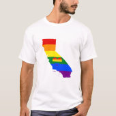 California Gay Pride Rainbow Flag Heart GLBTQ T-shirt (Voorkant)