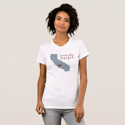 California Geboren en opgefokt | Kleurstatus bewer T-shirt (Voorkant volledig)