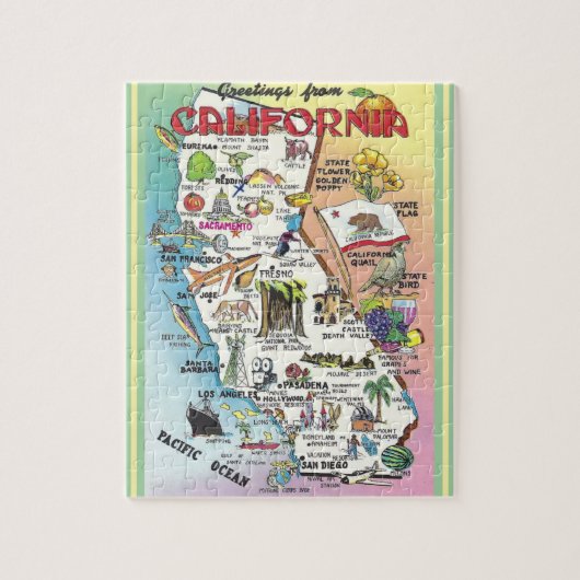 California geïllustreerde 8x10 legpuzzel (Verticaal)