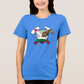 California Geoloog- Rock Hammer en Shield Tri-Blend Shirt (Voorkant)