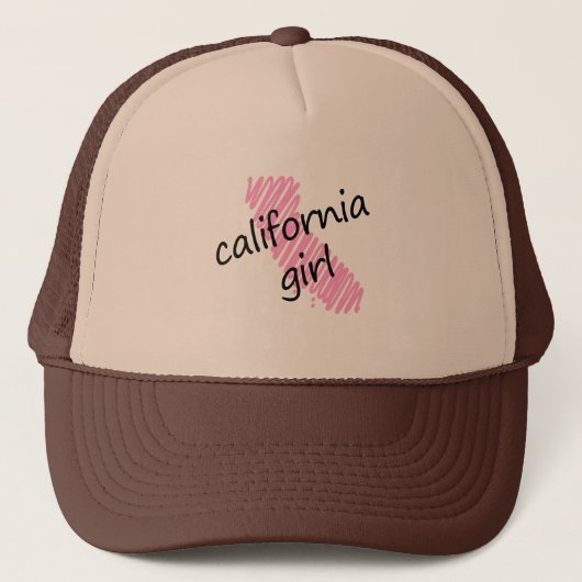 California Girl met Scribble California Map Trucker Pet (Voorkant)