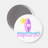 California Girl Pink Surfboard W/Sun Magneet (Voorkant / Achterkant)