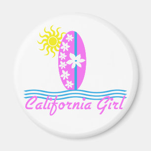 California Girl Pink Surfboard W/Sun Magneet
