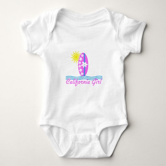 California Girl Pink Surfboard W/Sun Romper (Voorkant)