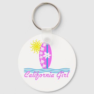 California Girl Pink Surfboard W/Sun Sleutelhanger