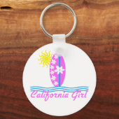 California Girl Pink Surfboard W/Sun Sleutelhanger (Voorkant)