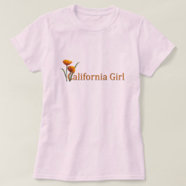 California Girl Poppies Dames T-shirt