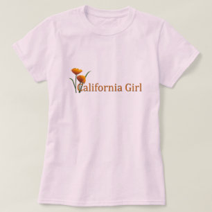California Girl Poppies Dames T-shirt