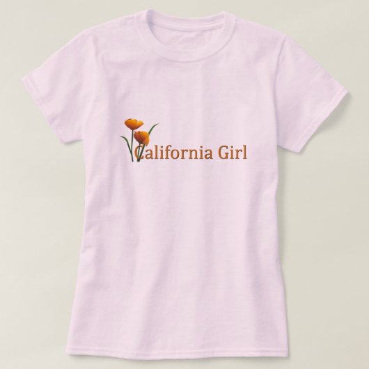 California Girl Poppies Dames T-shirt (Design voorkant)