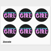 California Girl Ronde Sticker (Vel)