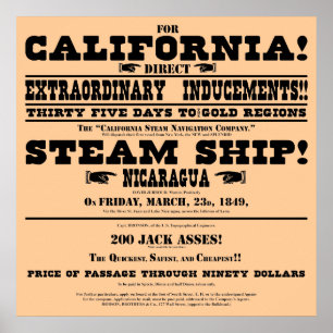 California Gold Rush Handbill Poster