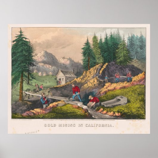  California Gold Rush Illustration (1871) Poster (Voorkant)