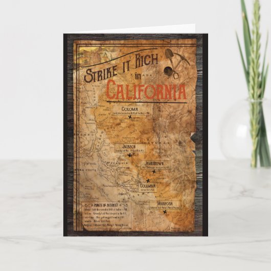 California Gold Rush-Poster Notitiekaartje (Voorkant)