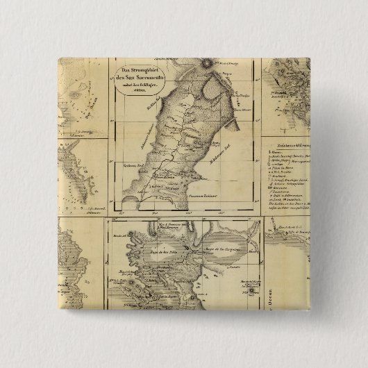 California Gold Rush Vierkante Button 5,1 Cm (Voorkant)
