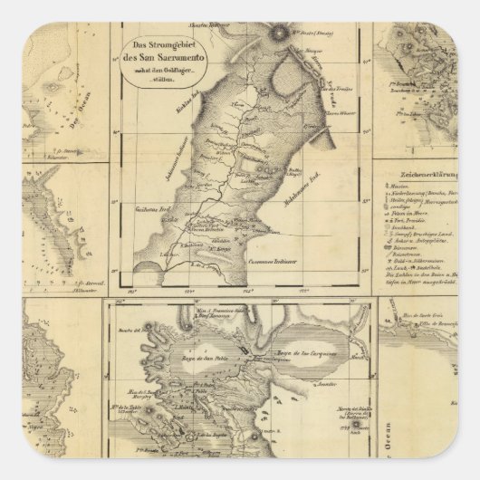 California Gold Rush Vierkante Sticker (Voorkant)