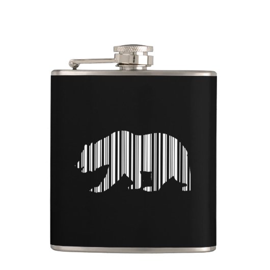 CALIFORNIA GOLDEN BEAR BAR CODE Patroonontwerp Heupfles (Voorkant)