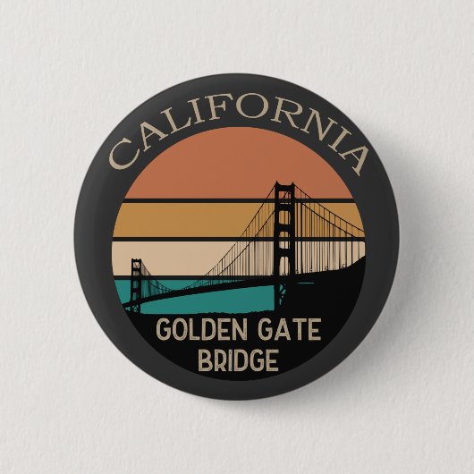 California Golden Gate Bridge Ronde Button 5,7 Cm (Voorkant)