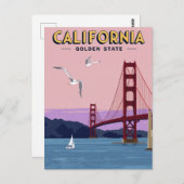 California Golden Gate Bridge Sunset Briefkaart (Voorkant / Achterkant)