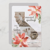 California Golden State Map 1e Kerstmis Feestdagenkaart (Voorkant / Achterkant)