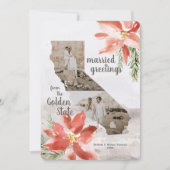 California Golden State Map 1e Kerstmis Feestdagenkaart (Voorkant)