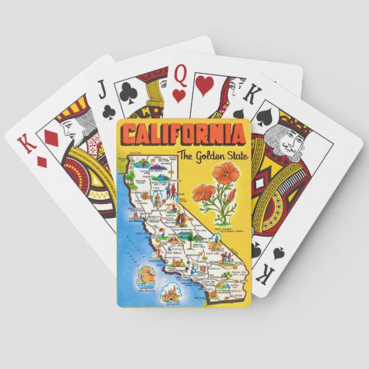 California Golden State Map Playing Cards Pokerkaarten (Achterkant)