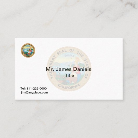 California Great Seal Visitekaartje (Voorkant)