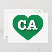 California Green Heart - Ik hou van CA Briefkaart (Voorkant / Achterkant)