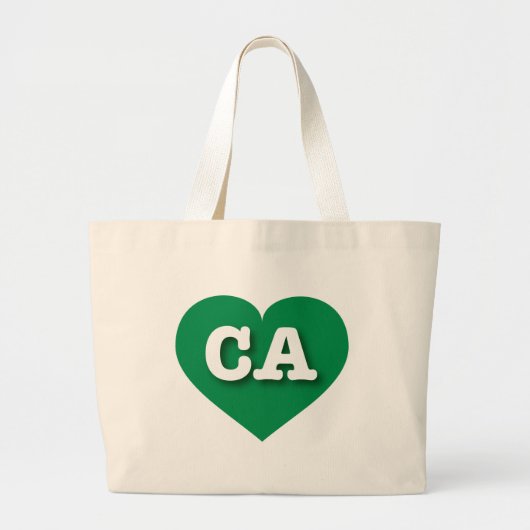 California Green Heart - Ik hou van CA Grote Tote Bag (Voorkant)