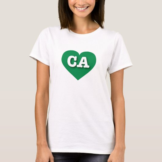 California Green Heart - Ik hou van CA T-shirt (Voorkant)
