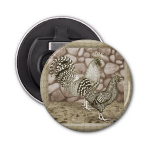 California Grey Chickens Button Flesopener
