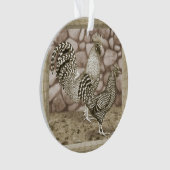 California Grey Chickens Ornament (voorkant)