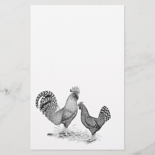 California Grey Rooster en Hen Briefpapier (Voorkant)