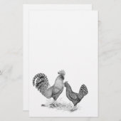California Grey Rooster en Hen Briefpapier (Voorkant / Achterkant)