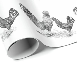 California Grey Rooster en Hen Cadeaupapier