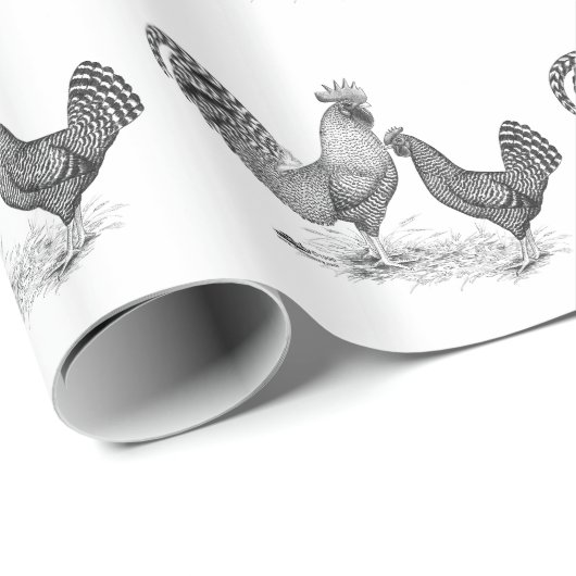 California Grey Rooster en Hen Cadeaupapier (Rol Hoek)