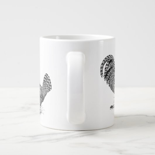 California Grey Rooster en Hen Grote Koffiekop (Achterkant)