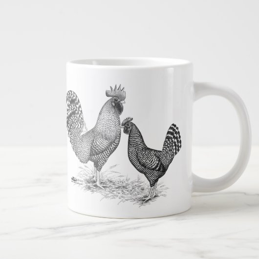 California Grey Rooster en Hen Grote Koffiekop (Rechts)